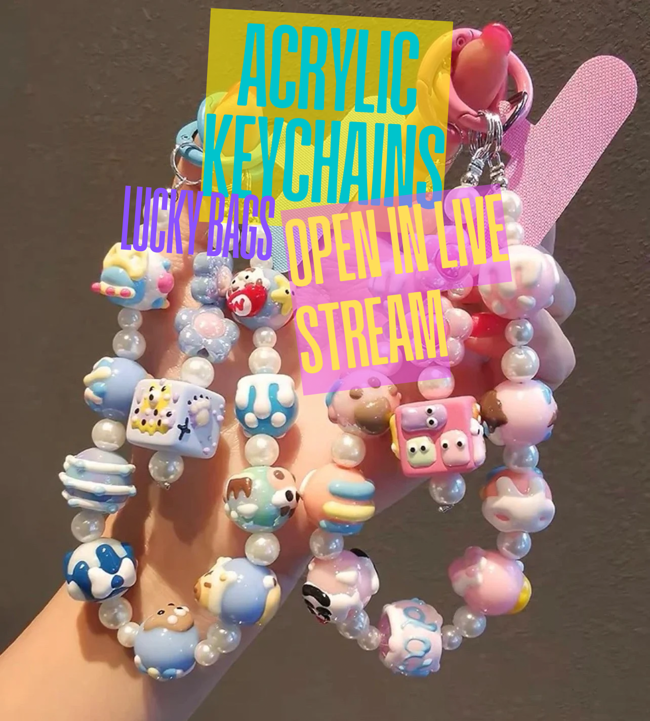 Key & Phone Chain - Charmed Bags No wish Colour Open in Live