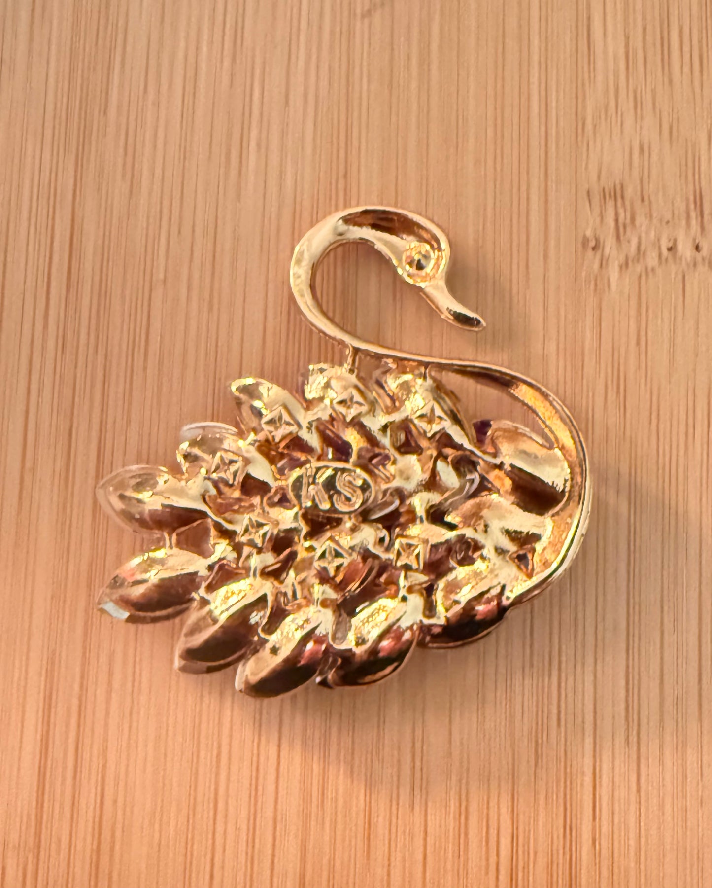 Gold Crystal Swan Charms