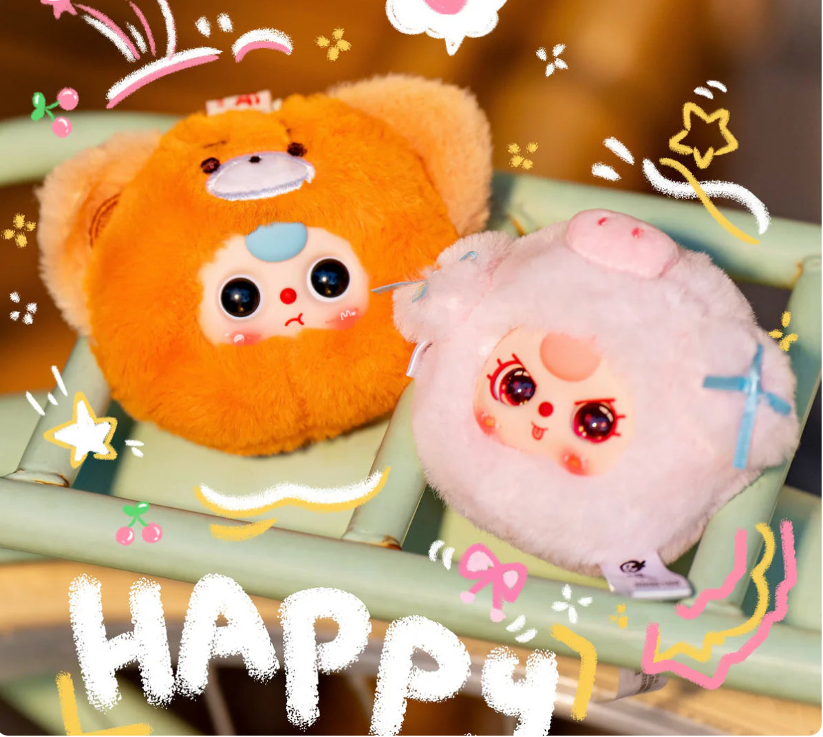 Baby Three Tiny Animal Series Plush Pendant Dolls
