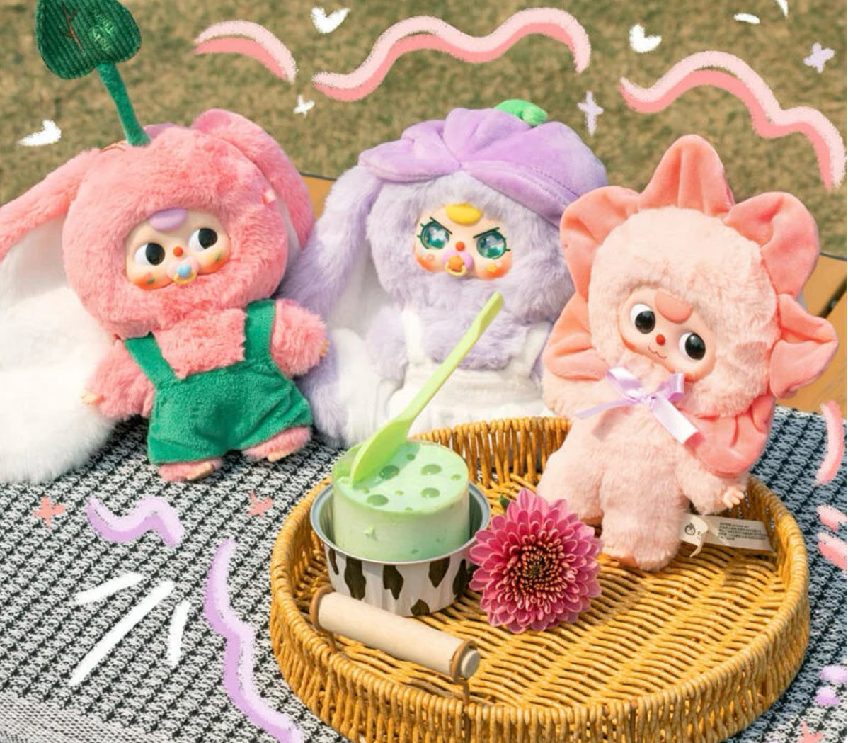 Baby Three Where is Spring series Plush pendant dolls